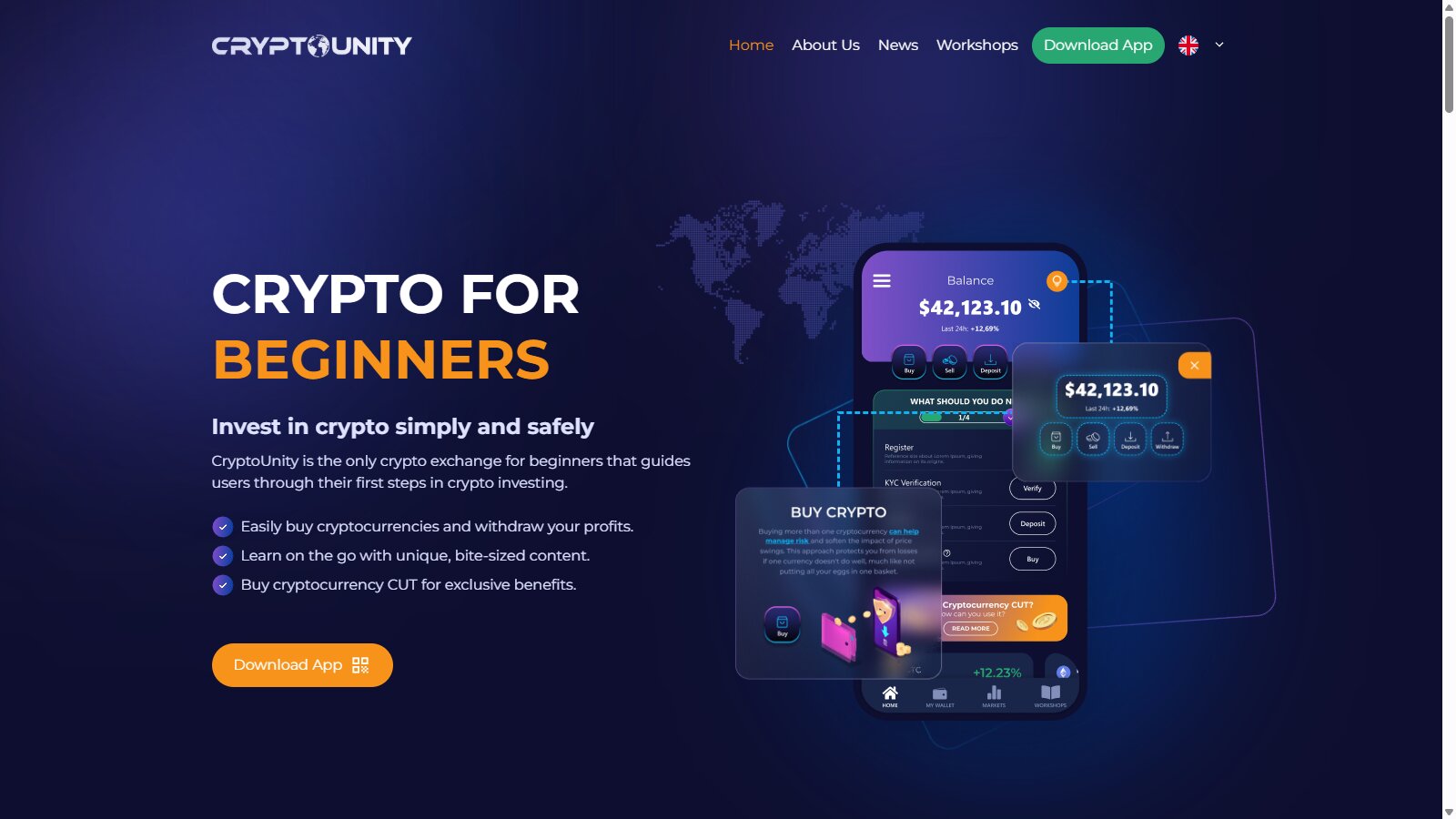 CryptoUnity platform screenshot