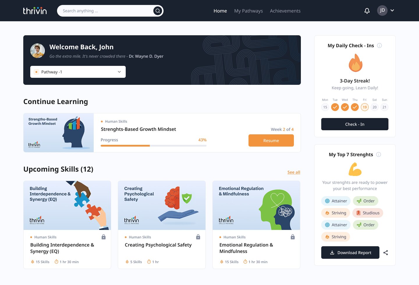 GetThrivin — HR · LMS · Employee development screenshot