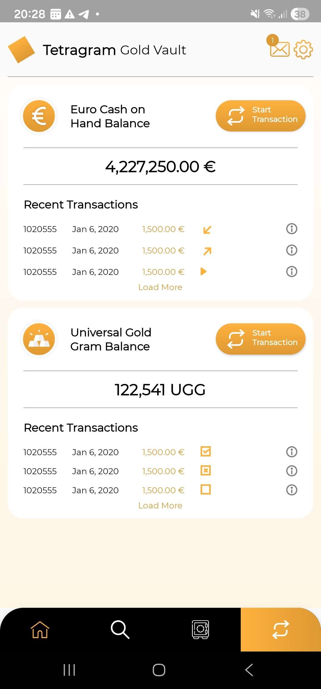 GoldVault — Fintech · Mobile + Back-office screenshot